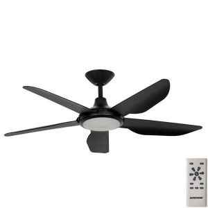 Airborne Storm DC Ceiling Fan With LED Light and Remote - Black 48"