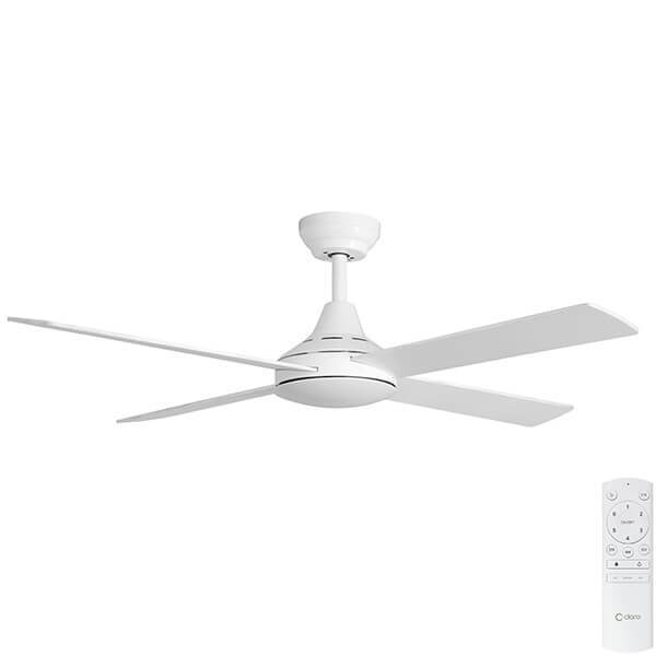 Claro Summer DC Ceiling Fan with Timber Blades - White 48"