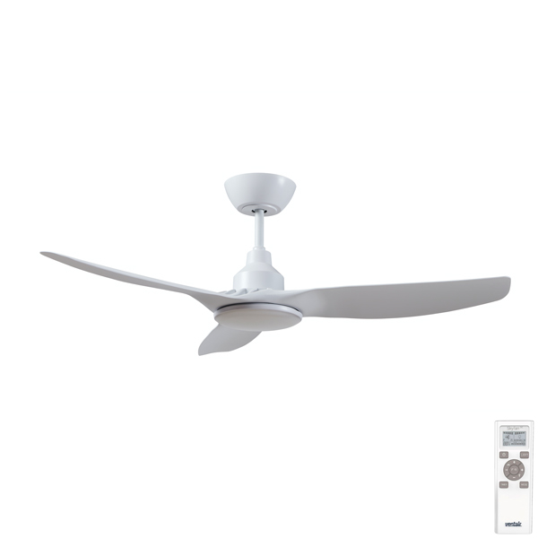 Ventair Skyfan DC Ceiling Fan with CCT LED Light - White 48"