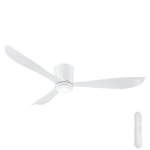 Instinct DC Ceiling Fan with White Ambience LED Light & Remote - White 54"