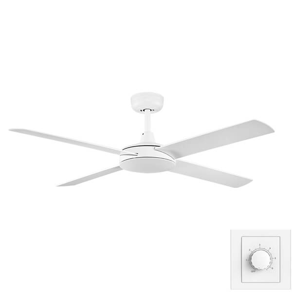 Fanco Eco Silent Deluxe DC Ceiling Fan with Wall Control - White 52"