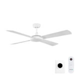 Fanco Eco Silent Deluxe DC Ceiling Fan with Wall Control & Remote/SMART - White 56"