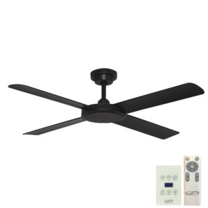 Hunter Pacific Pinnacle V2 DC Ceiling Fan with Remote & Wall Control - Matte Black 52"