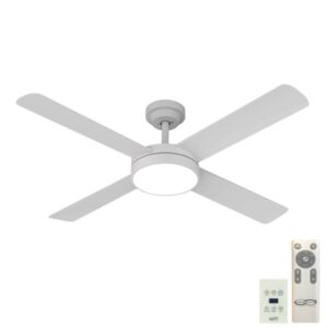 Pinnacle V2 DC Ceiling Fan with LED Light - White 52" (Remote and Wall Control)