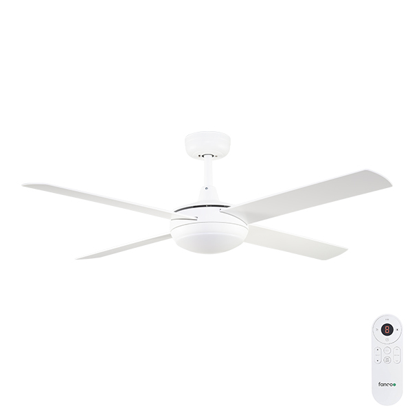 Fanco Eco Silent Deluxe DC SMART Ceiling Fan with CCT LED Light & Remote - White 52"