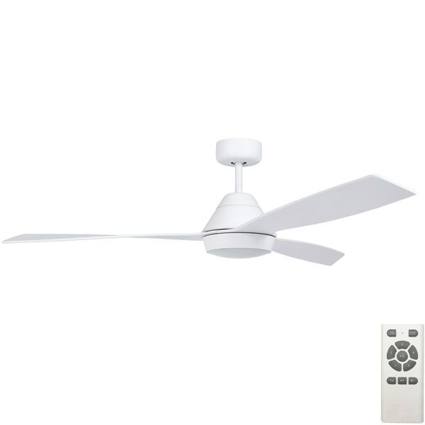 Fanco Eco Breeze DC Ceiling Fan with CCT LED Light and Remote - White 52"