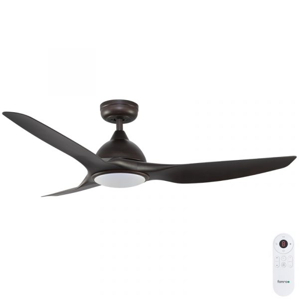 Fanco Horizon SMART High Airflow DC Ceiling Fan with CCT LED Light & Remote - Textured Bronze 52"