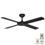 Pinnacle V2 DC Ceiling Fan with LED Light - Matte Black 52" (Remote and Wall Control)