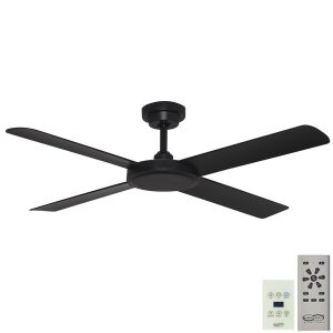 Pinnacle DC Ceiling Fan - Matte Black 52" (Remote and Wall Control)