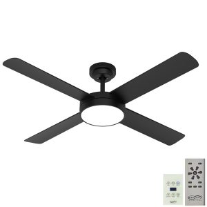 Pinnacle DC Ceiling Fan with LED Light - Matte Black 52" (Remote and Wall Control)