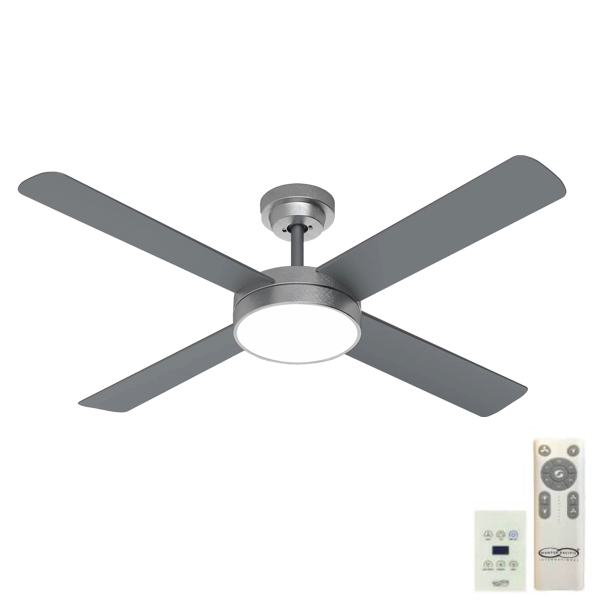 Pinnacle V2 DC Ceiling Fan with LED Light - Brushed Aluminium 52" (Remote and Wall Control)
