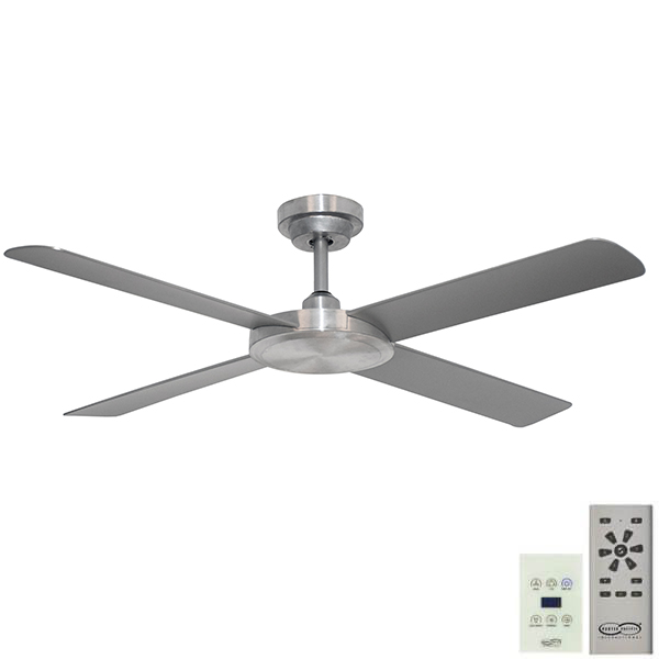 Pinnacle DC Ceiling Fan - Brushed Aluminium 52" (Remote and Wall Control)