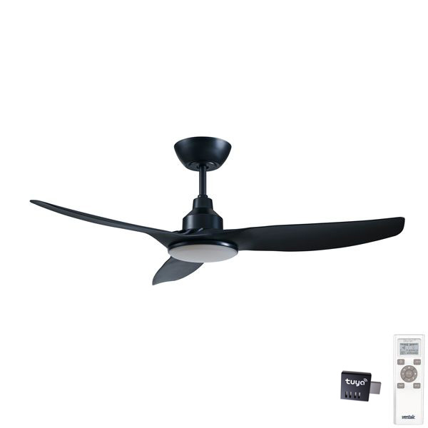 Ventair Skyfan DC Ceiling Fan with CCT LED Light (SMART) - Black 48"