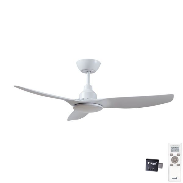 Ventair Skyfan DC Ceiling Fan with CCT LED Light (SMART) - White 52"