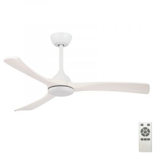 Claro Sleeper DC Ceiling Fan with Solid Timber Whitewash Blades - White 48"
