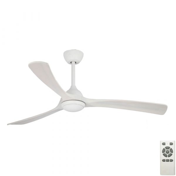 Claro Sleeper DC Ceiling Fan with CCT LED Light & Solid Timber Whitewash Blades - White 56"