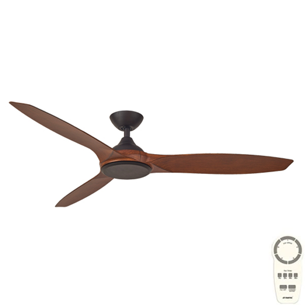 Martec Newport DC Ceiling Fan with Remote - Old Bronze with Walnut Blades 56"