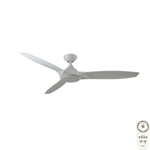 Martec Newport DC Ceiling Fan with LED Light & Remote - White Satin 56"