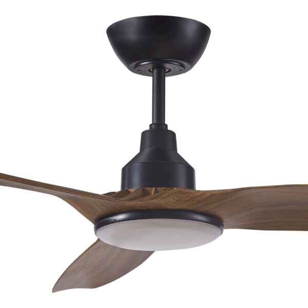 Ventair Skyfan DC Ceiling Fan with CCT LED Light - Black and Teak 52"