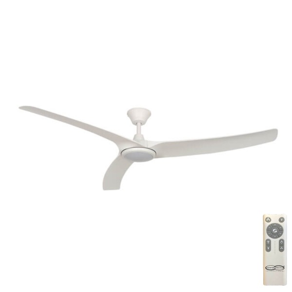 Aqua V2 IP66 Rated DC Ceiling Fan with CCT LED Light - White 70"