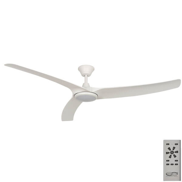 Aqua IP66 Rated DC Ceiling Fan with CCT LED Light - White 70"