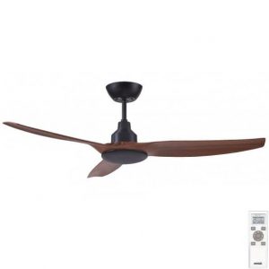 Ventair Skyfan DC Ceiling Fan - Black with Teak 52"