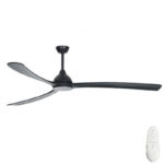 Fanco Sanctuary DC Ceiling Fan with Solid Timber Blades - Black 92"