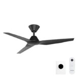 Fanco Infinity-iD DC Ceiling Fan with Wall Control & Remote/SMART - Black 48"