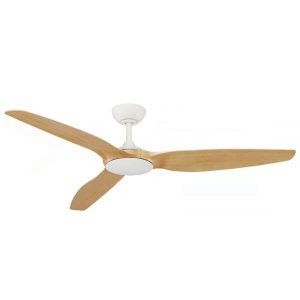 Flume Ceiling Fan - White with Natural Blades 60"