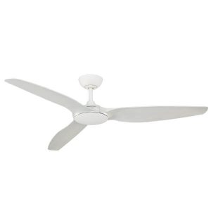 Flume Ceiling Fan - White with White Wash Blades 60"