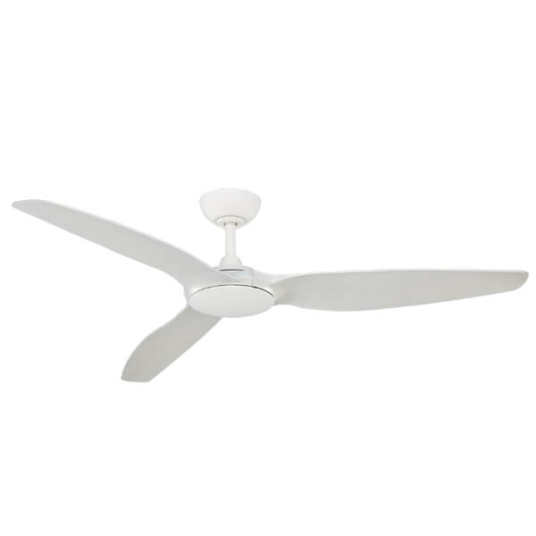 Flume Ceiling Fan - White with White Wash Blades 60"