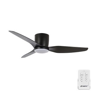Martec Flush Ceiling Fan with CCT LED Light and Remote - 50" Matte Black