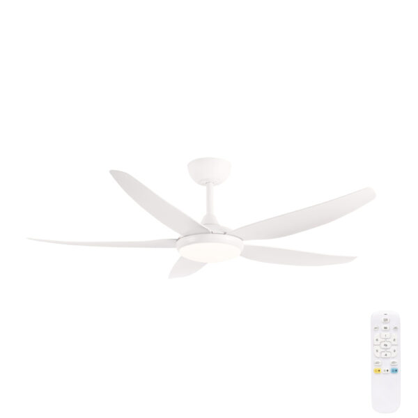 Brilliant Amari DC Ceiling Fan Remote with Dimmable CCT LED Light - White 56"