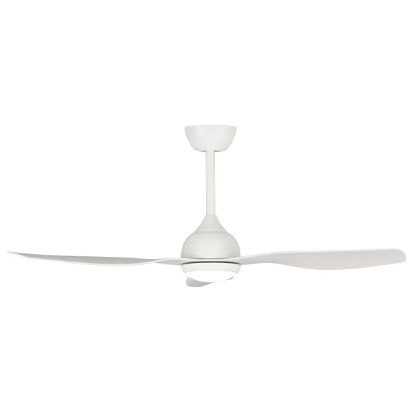 Claro Whisper DC Ceiling Fan with Dimmable CCT LED Light - White 48"