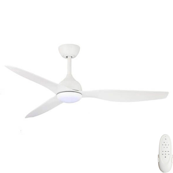Fanco Eco Style DC Ceiling Fan with CCT LED Light and Remote - White 52"