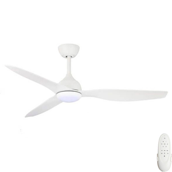 Fanco Eco Style DC Ceiling Fan with CCT LED Light White 52"