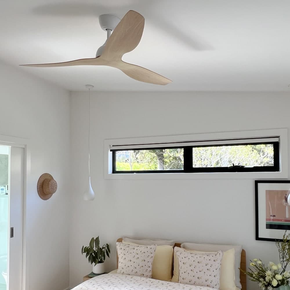 Fanco Eco Style DC Ceiling Fan White & Beechwood 52"