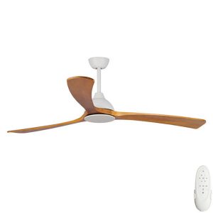Fanco Sanctuary DC Ceiling Fan with Teak Timber Blades - White 70"