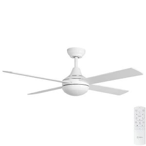 Claro Summer DC Ceiling Fan with CCT LED Light & Timber Blades - White 52"