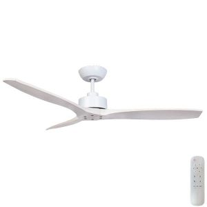 Wynd DC Ceiling Fan With Remote - White with Handcrafted Whitewash Blades 54"