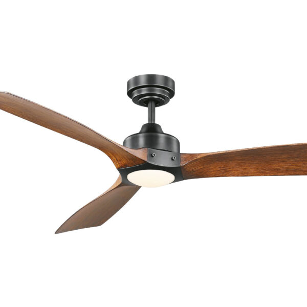 Mercator Ikuu Minota Smart DC Ceiling Fan with CCT LED Light and Remote - Black and Dark Timber 52"