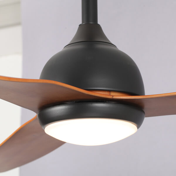 Fanco Eco Style DC Ceiling Fan - Black & Koa with CCT LED and Remote 52"