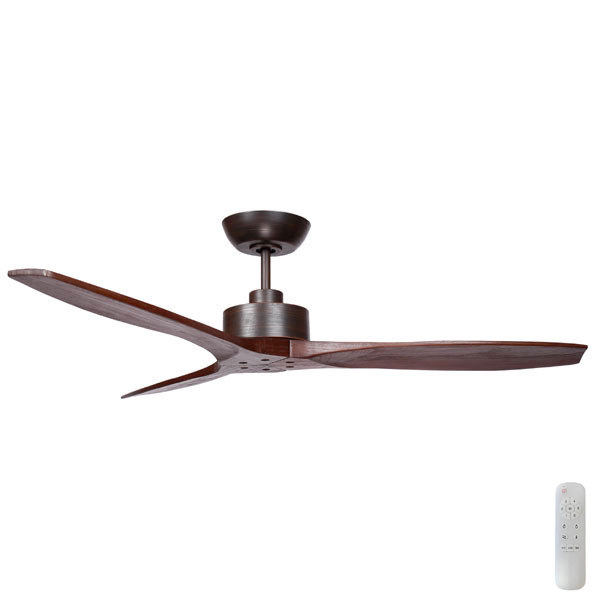 Wynd DC Ceiling Fan With Remote - Oil Rubbed Bronze with Handcrafted Walnut Blades 54"