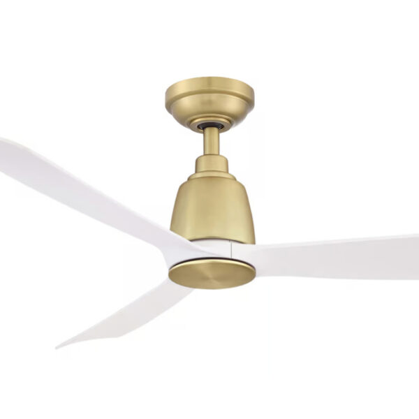 Kute 3 Blade DC Ceiling Fan with Remote - Satin Brass White 44"