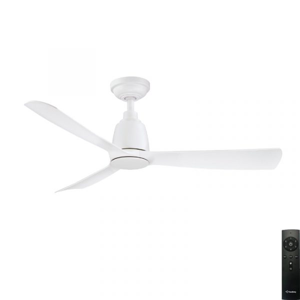 Kute 3 Blade DC Ceiling Fan with Remote - White 44"