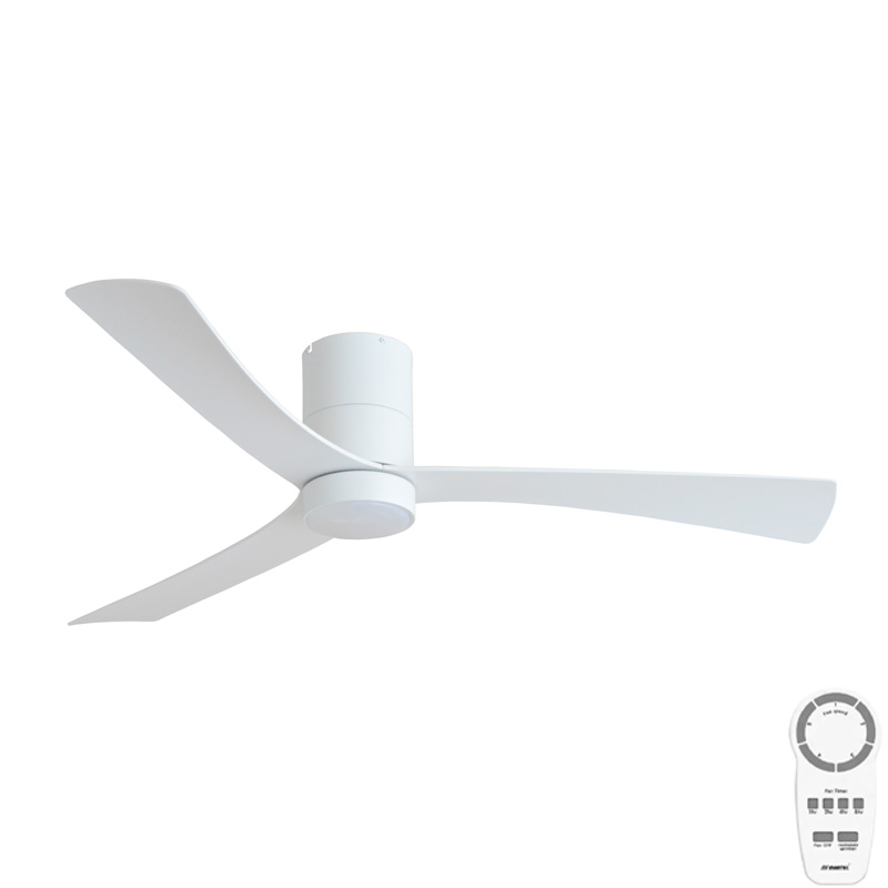 Martec Metro Low Profile Ceiling Fan with CCT LED Light - White Satin 52"