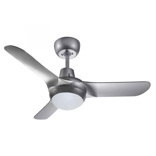 Spyda Ceiling Fan With Wall Control and CCT LED Light - Titanium 36"