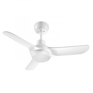 Spyda Ceiling Fan With Wall Control and CCT LED Light - Satin White 36"