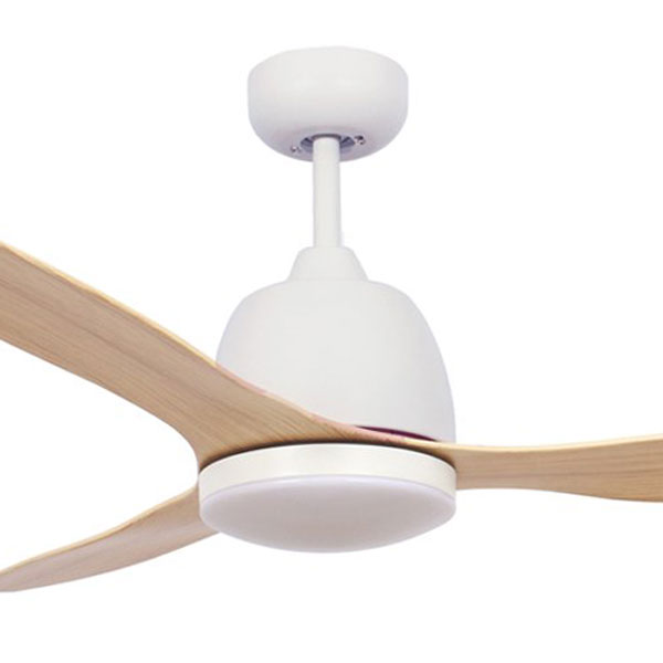 Martec Elite Ceiling Fan With LED - White with Oak Style Blades 48"