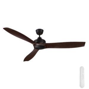 Mercator Lora DC Ceiling Fan with CCT LED Light - Black and Dark Timber 60"